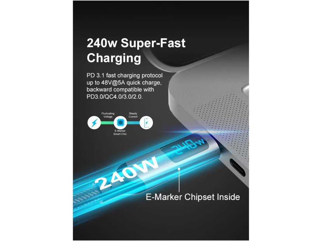 URTECH 240W USB4 Cable with LED Display | Same Day Delivery Qatar URTECH 240W USB4 Cable with LED Display | Same Day Delivery Qatar